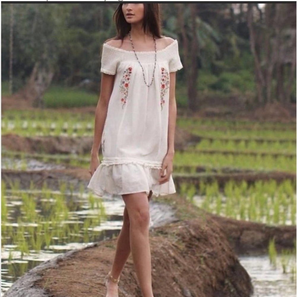 Anthropologie Moulinette Soeurs Embroidered Tunic Dress sz 6